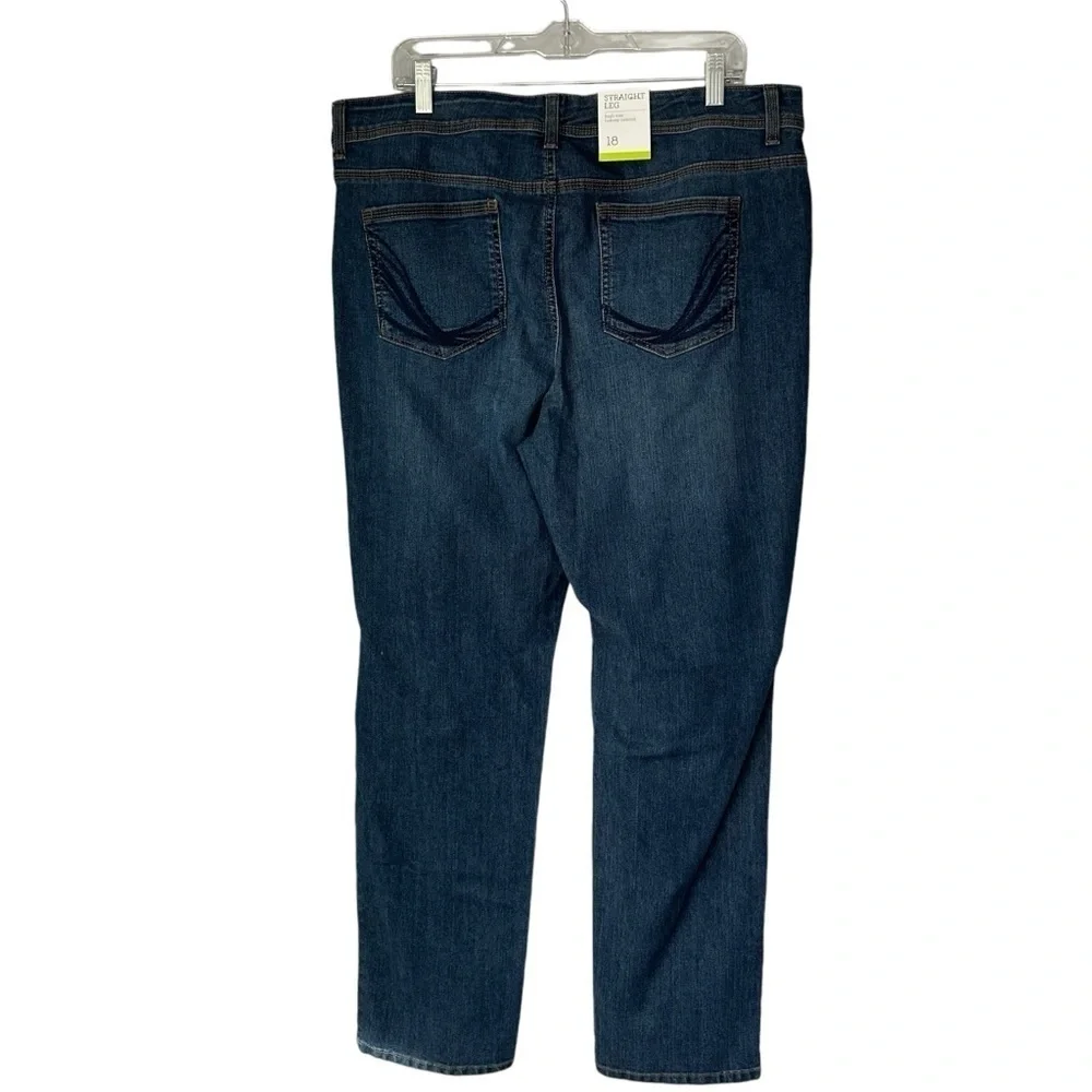 Style & Co. Straight Leg High Rise Tummy Control Jeans, 18